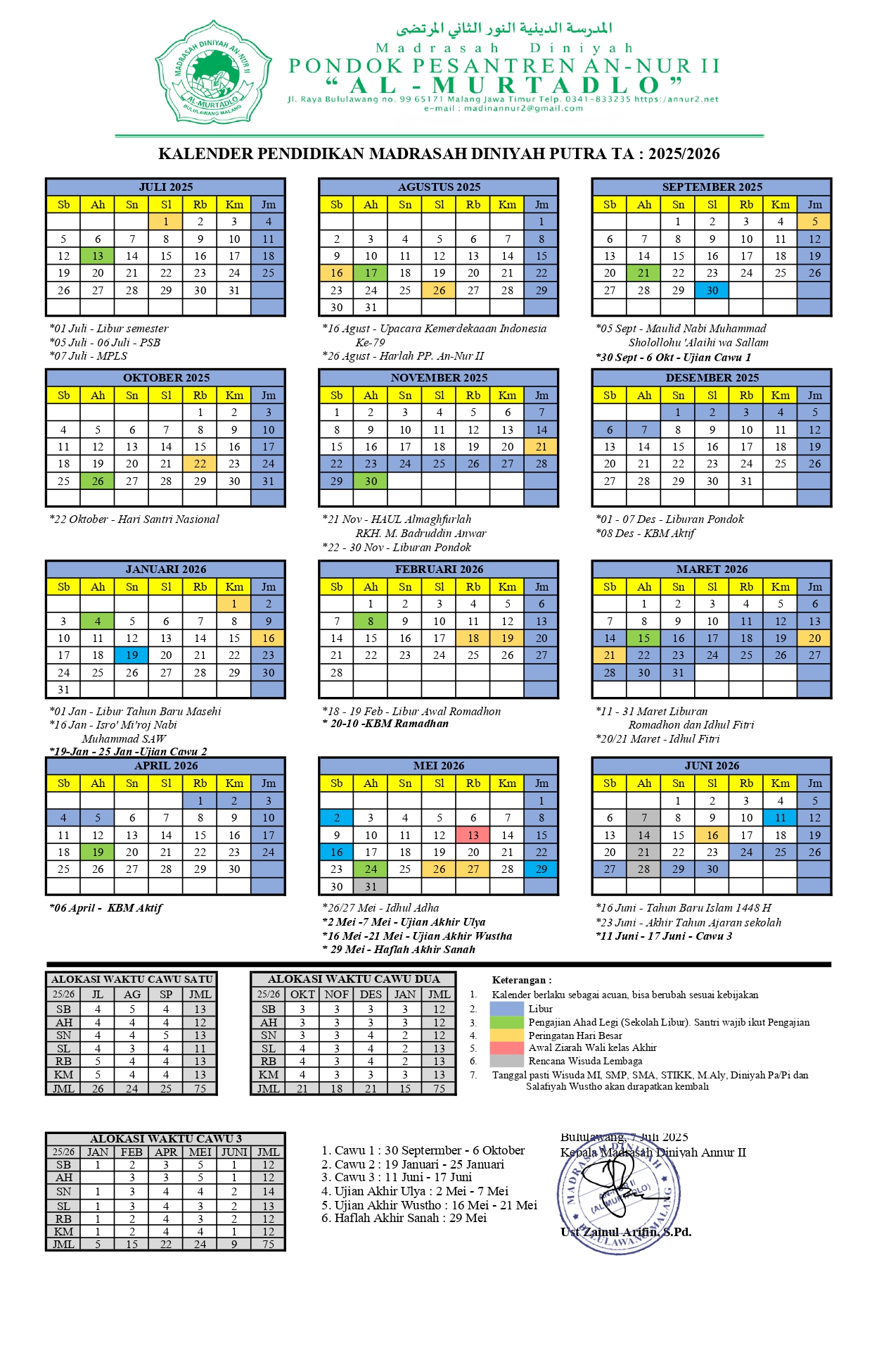 Kalender Pendidikan TA 25/26